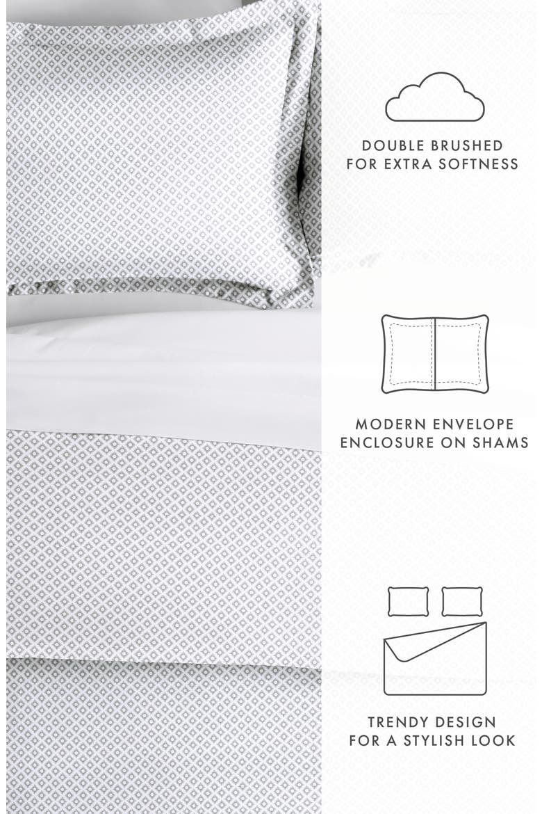 IENJOY HOME Premium Ultra Soft Polaris Pattern 3-Piece Duvet Cover Set, Alternate, color, GRAY