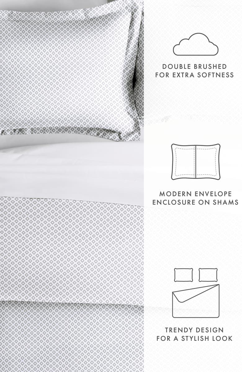 HOMESPUN IENJOY HOME Premium Ultra Soft Polaris Pattern 3-Piece Duvet Cover Set, Alternate, color, Gray