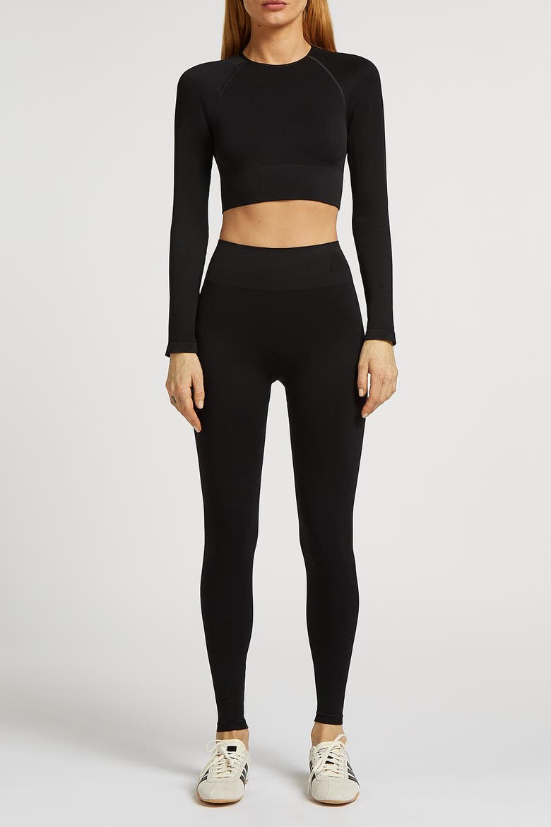 Harlow Seamless High Waisted Leggings, Alternate, color, Black