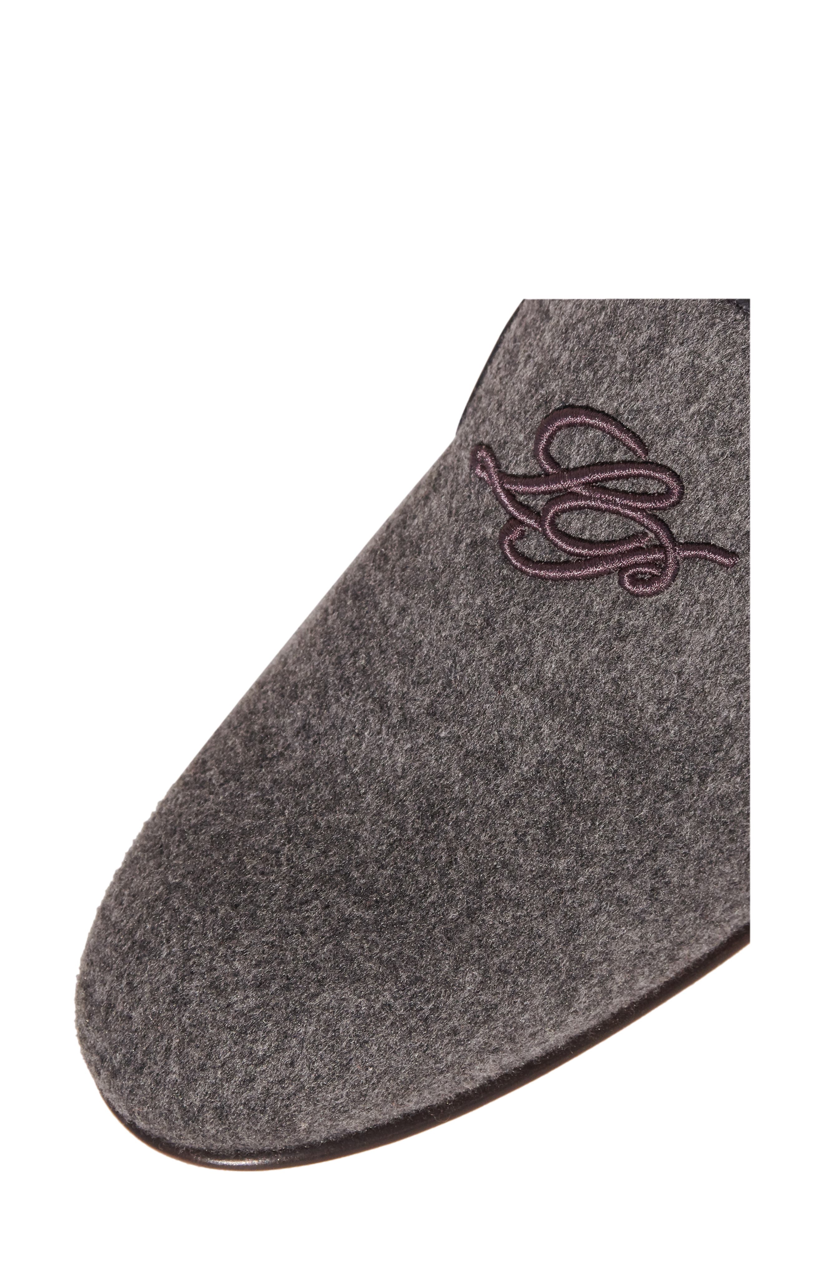 Loro Piana Anagram Cashmere Smoking Slipper, Alternate, color, 