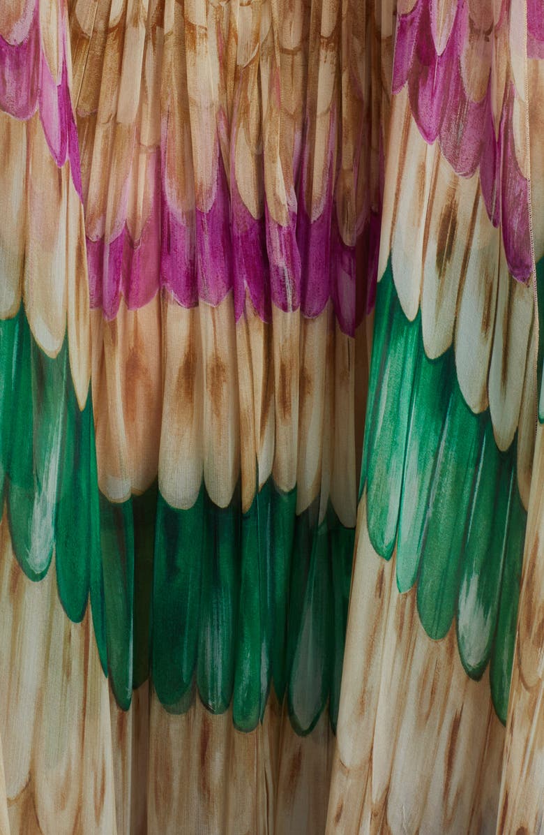 Valentino Garavani Golden Wings Silk Chiffon Gown, Alternate, color, 