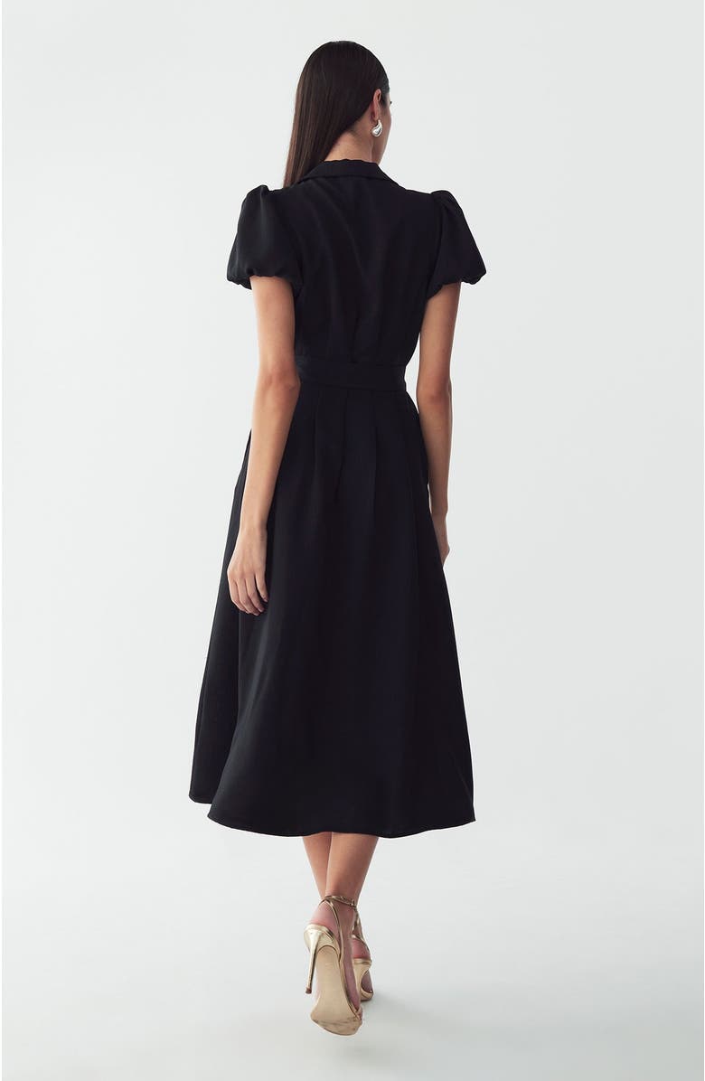 WILLA Eliza Midi Dress, Alternate, color, Black