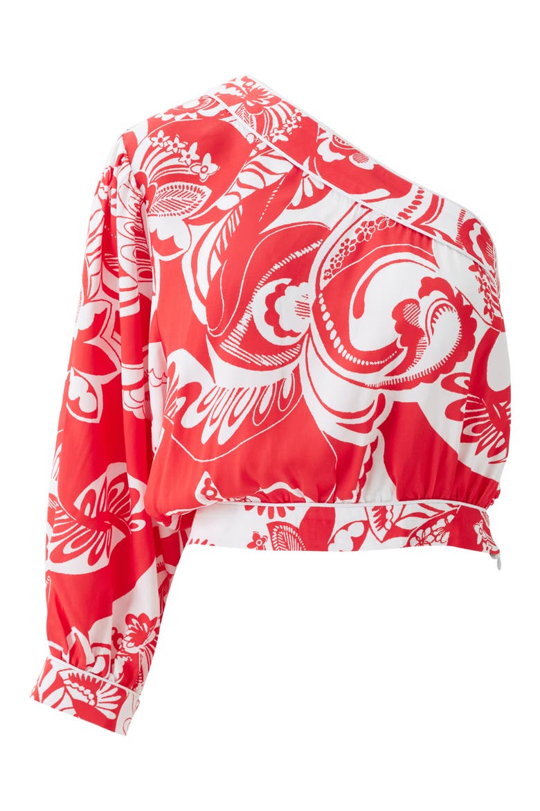 Rania One-Shoulder Cover-Up Crop Top, Alternate, color, FLORAL