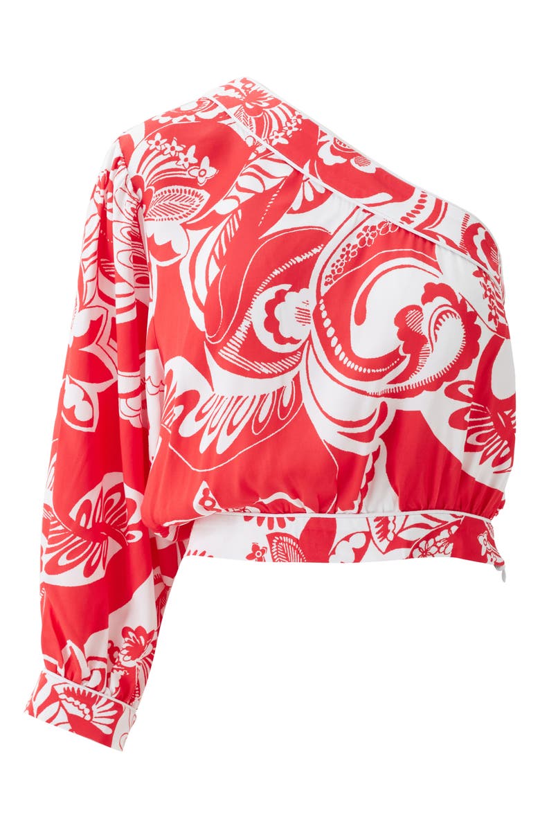 Melissa Odabash Rania One-Shoulder Cover-Up Crop Top, Alternate, color, 