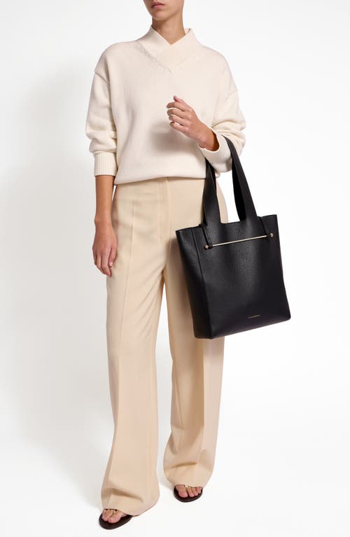 Strathberry Melody Fine Grain Leather Tote In Black