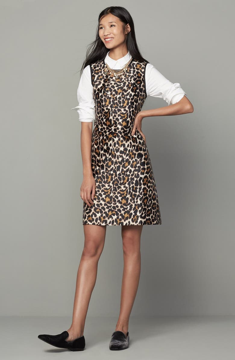 J.CREW FACTORY J.Crew Leopard Print Shift Dress, Alternate, color,
