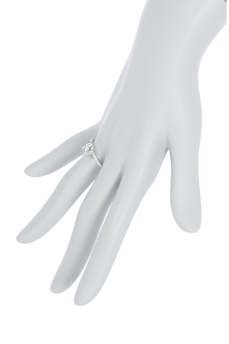 Sterling Silver Cushion CZ Silver Bridal Ring, Alternate, color, WHITE