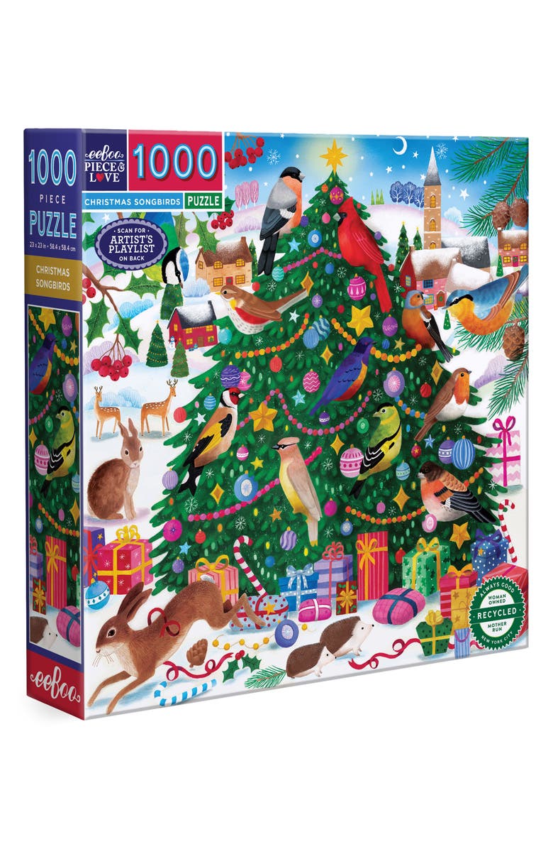 eeBoo Christmas Songbirds 1000-Piece Puzzle, Main, color, Multi