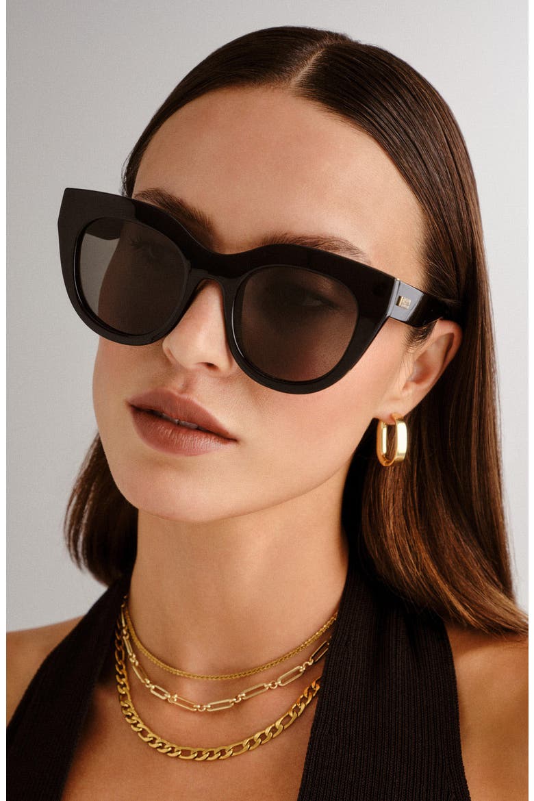 Air Heart 51mm Sunglasses, Alternate, color, BLACK/ GOLD