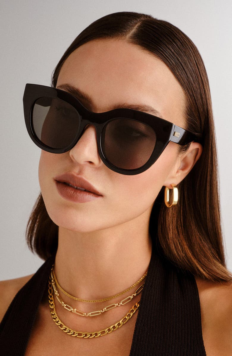 Le Specs Air Heart 51mm Sunglasses, Alternate, color, Black/ Gold