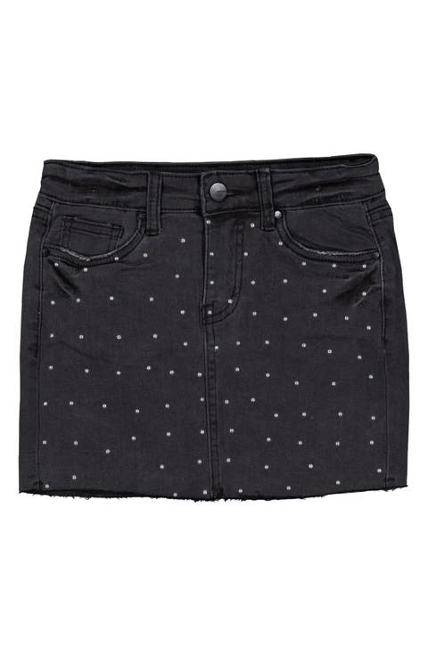 Kids' Mina Studded Raw Hem Denim Skirt (Big Kid)