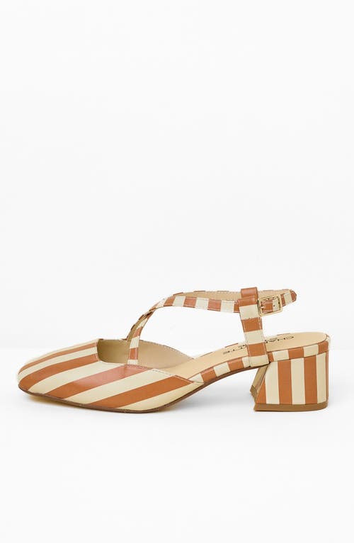Charlotte Stone Vera Crisscross Slingback Low Block Heel Pump In Multi