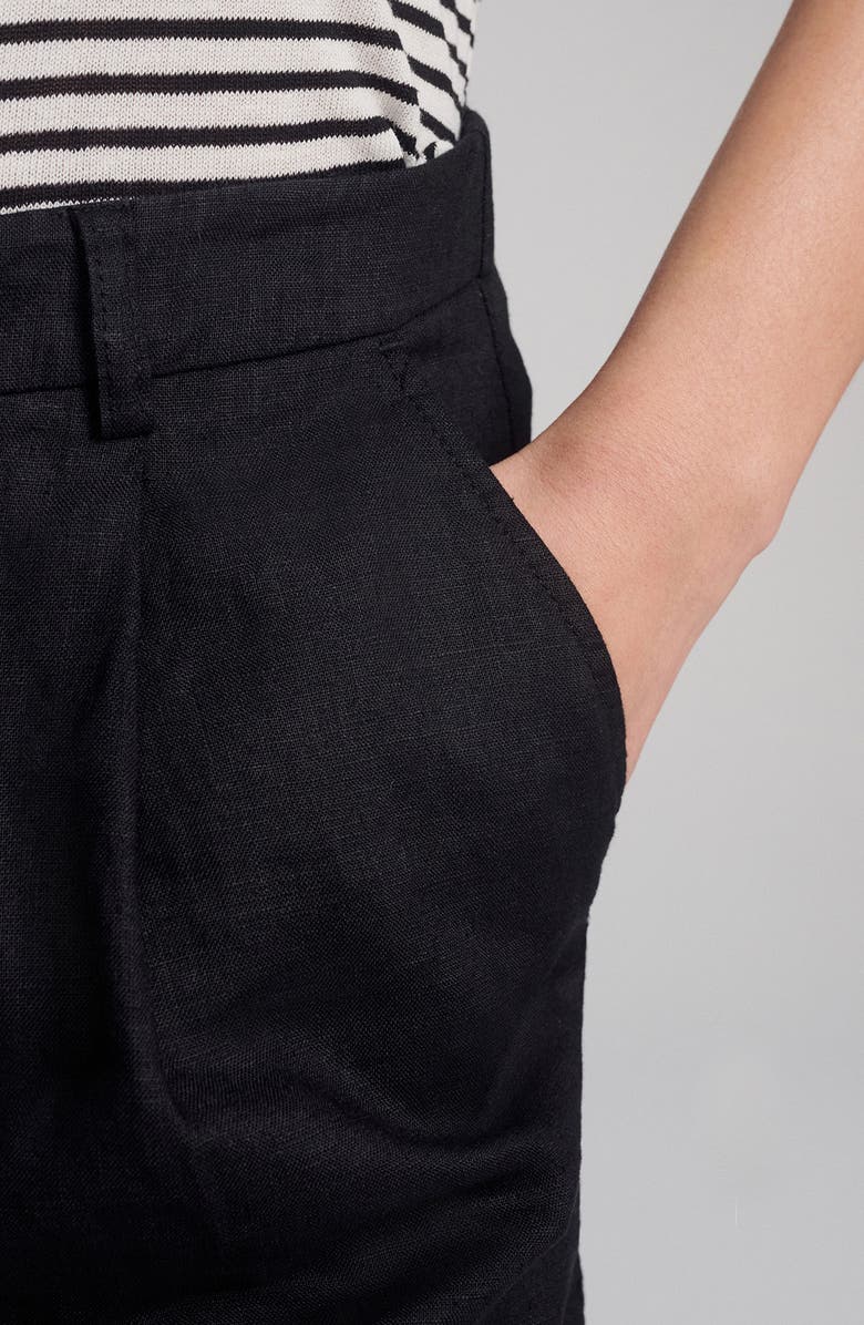 Mavi Jeans Woven Linen Shorts, Alternate, color, Black