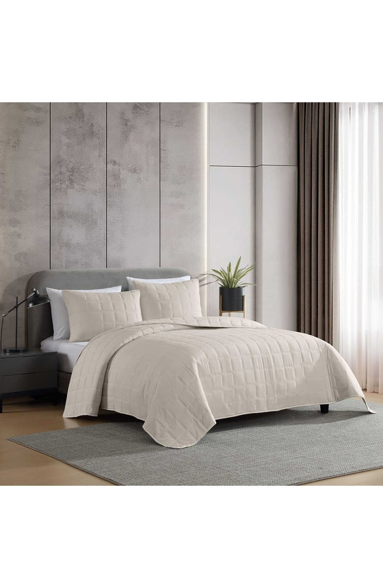 Kenneth Cole Reaction Stonewashed Solid Quilt & Sham Set, Alternate, color, Light Beige