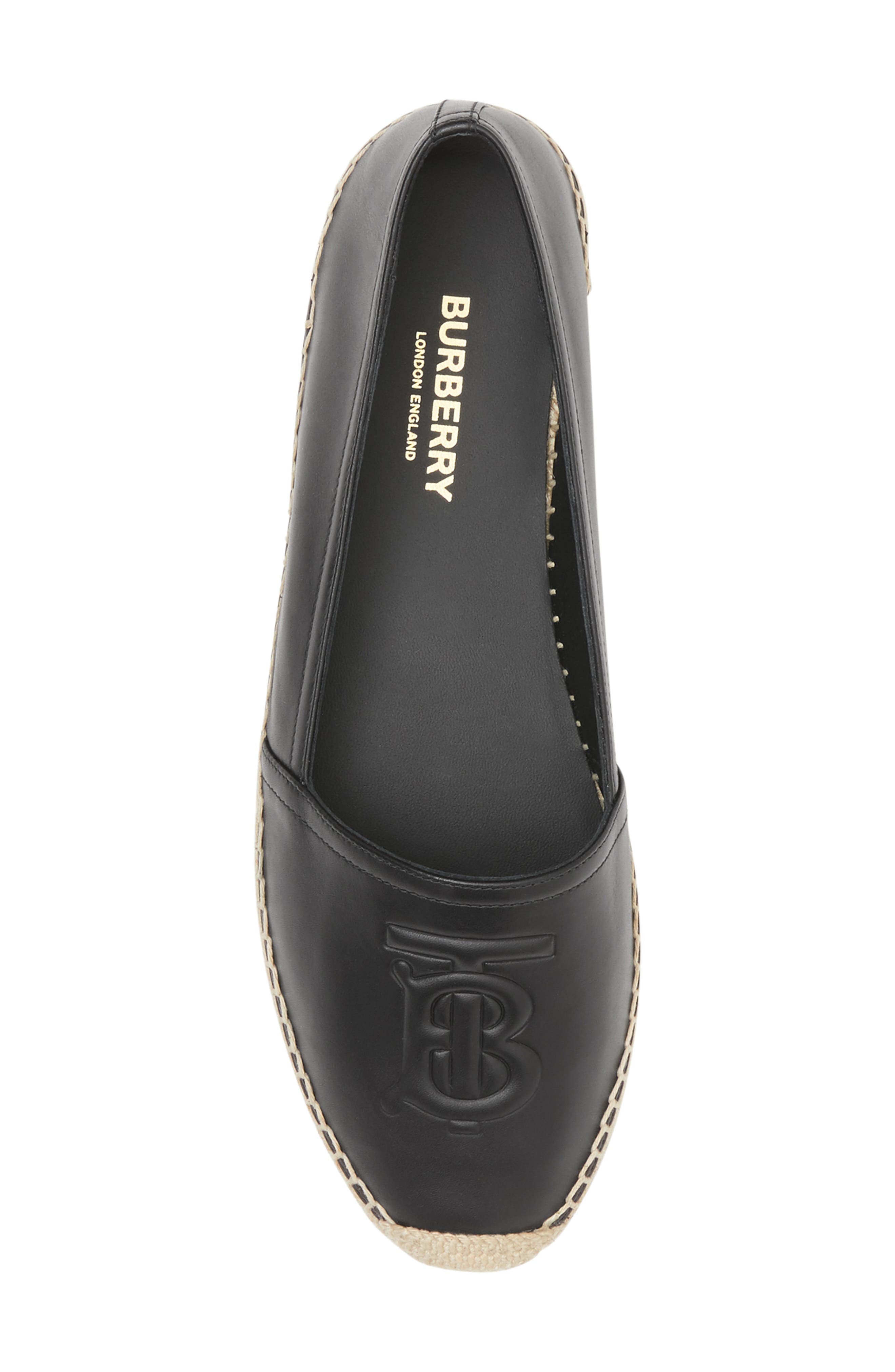 Burberry Tabitha Logo Monogram Espadrille Flat, Alternate, color, 