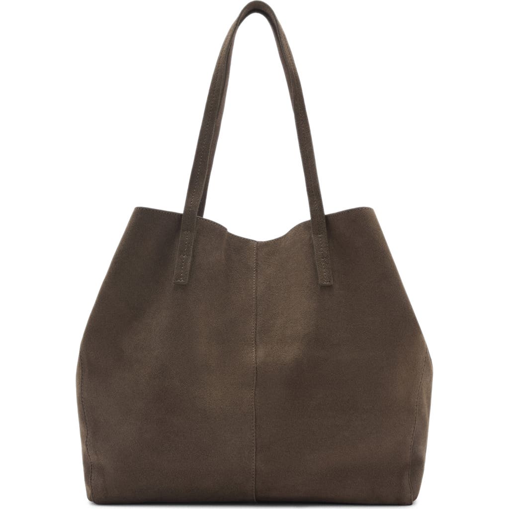 Mango Suede Shopper Bag In Brown