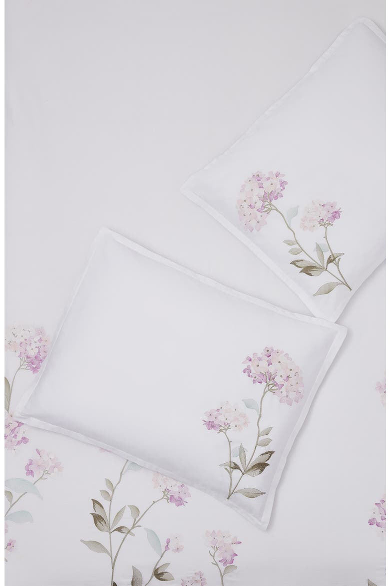 Rose Hydrangea Embroidered Duvet Set, Alternate, color, PINK/ WHITE