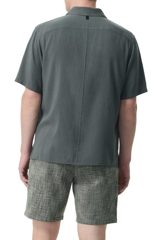 Rag & Bone Dalton Dobby Short Sleeve Button-up Shirt In Dark Grey