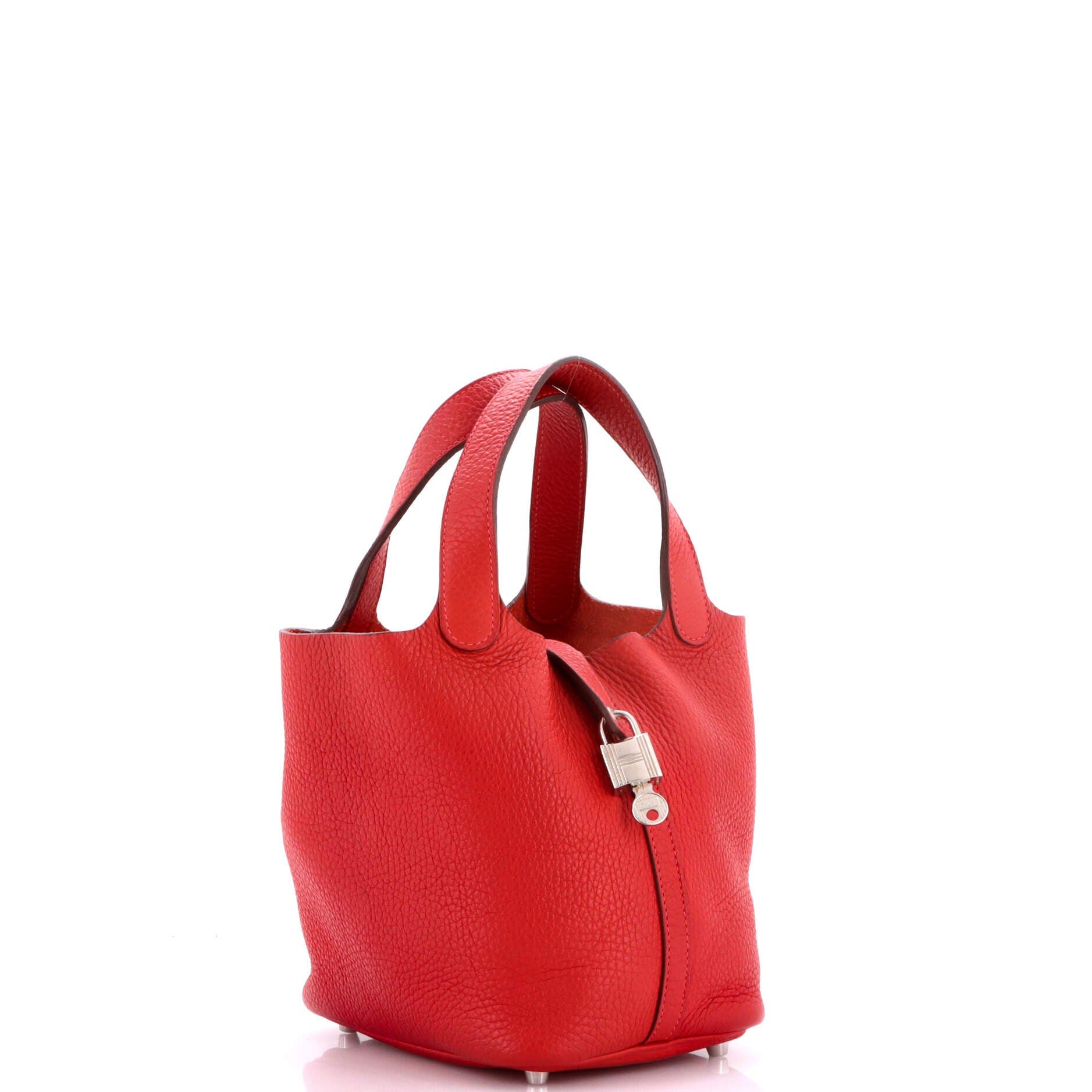 Pre-Owned Hermes Picotin Lock Bag Clemence PM, Alternate, color, Rouge Vif
