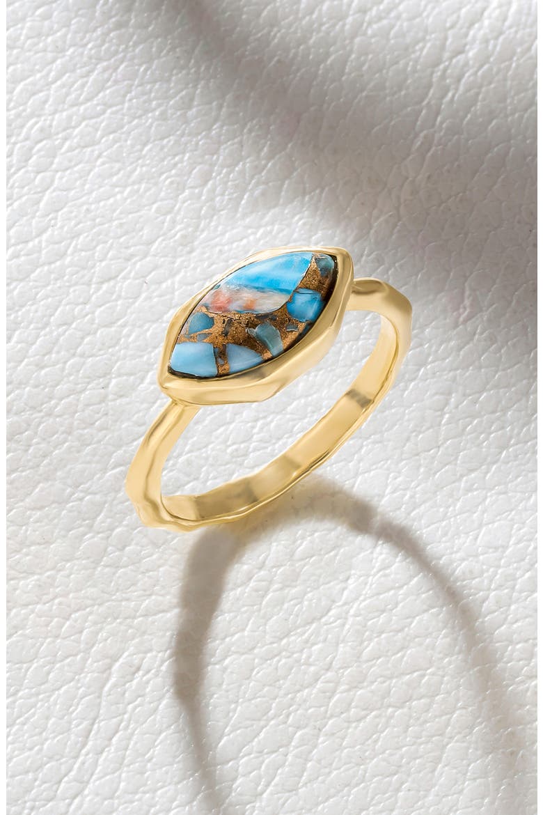 Marquis Stone Ring, Alternate, color, BLUE BROWN