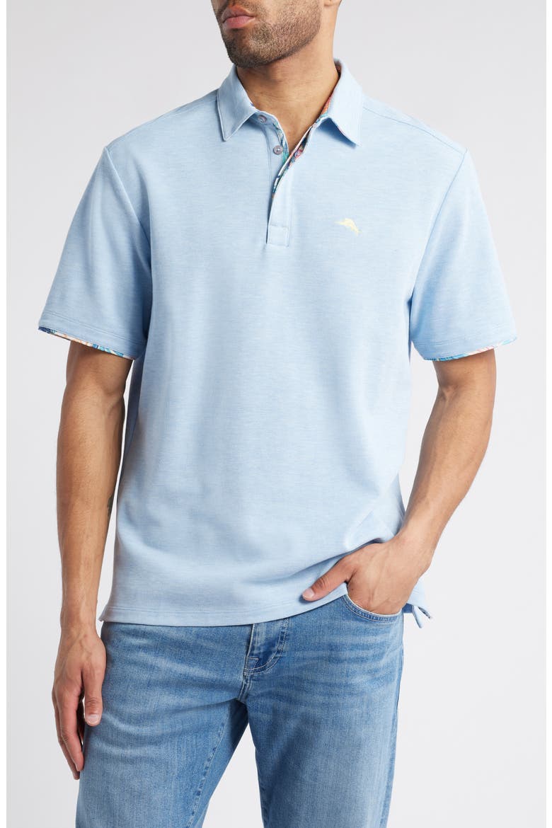 Position Palms 5 O'Clock IslandZone® Piqué Polo, Main, color, VACATION BLUE HEATHER