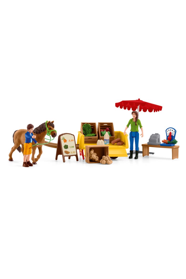 Farm World Sunny Day Mobile Farm Stand, 21 Pieces, Main, color, Multicolored
