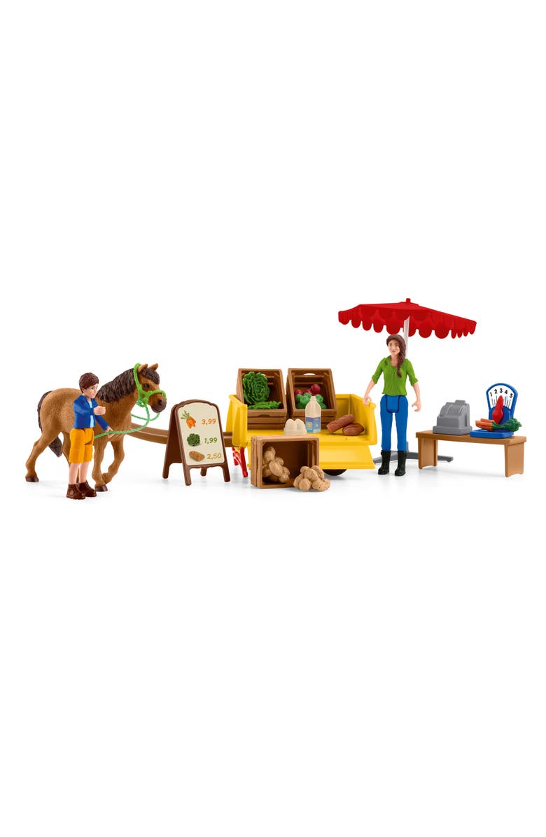 Schleich Farm World Sunny Day Mobile Farm Stand, 21 Pieces, Main, color, Multicolored