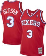 Mitchell & Ness Men's Mitchell & Ness Allen Iverson Red Philadelphia 76ers 2001/02 Hardwood Classics Swingman Jersey
