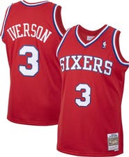 Mitchell & Ness Men's Mitchell & Ness Allen Iverson Red Philadelphia 76ers 2001/02 Hardwood Classics Swingman Jersey