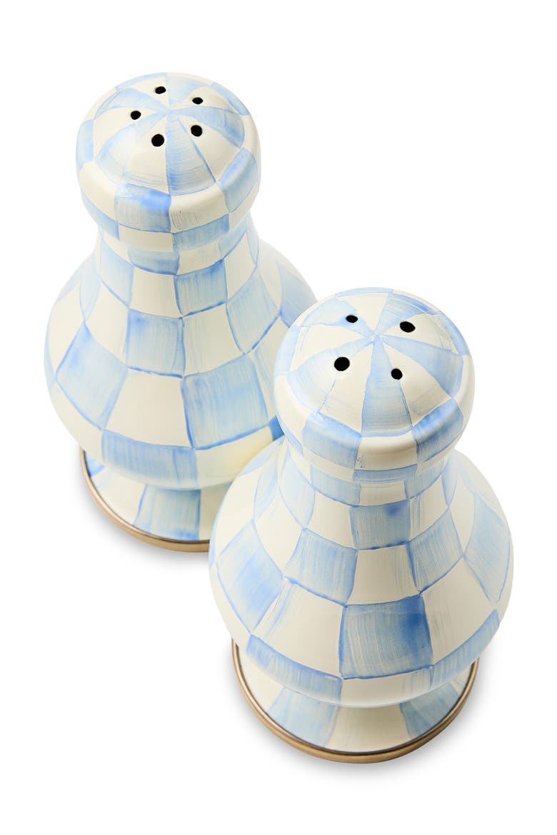 Sky Check Enamel Large Salt & Pepper Shaker Set, Alternate, color, SKY CHECK