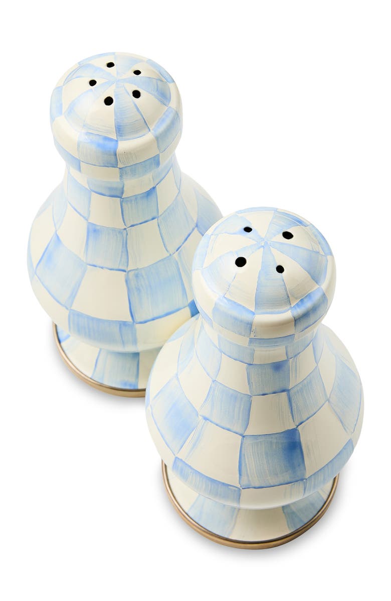 MACKENZIE CHILDS Sky Check Enamel Large Salt & Pepper Shaker Set, Alternate, color, Sky Check