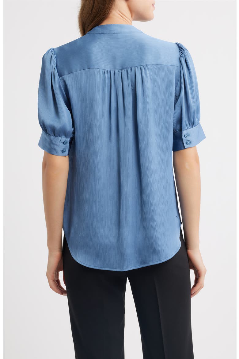 Puff Sleeve Hidden Button Top, Alternate, color, DUTCH BLUE
