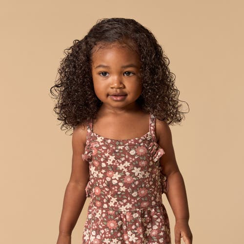 Modern Moments™ By Gerber Sleeveless Ruffle Romper In Brown Star Floral
