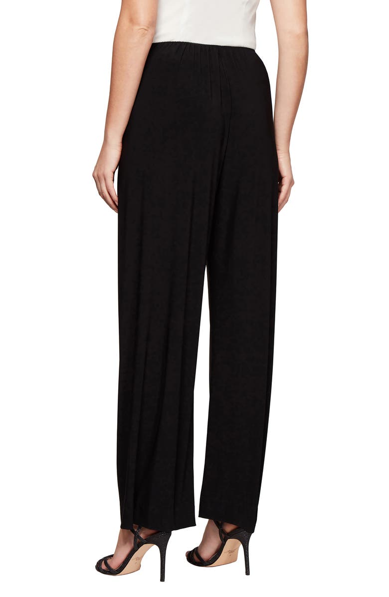Alex Evenings Matte Jersey Straight Leg Pants, Alternate, color, Black
