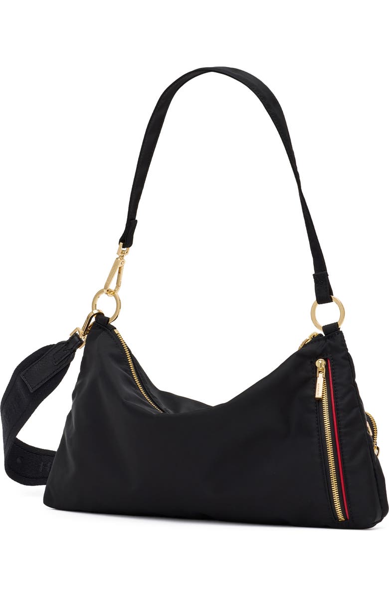 HAMMITT Kyle Medium Shoulder Bag, Alternate, color, Black Nylon Cargo/ Gold