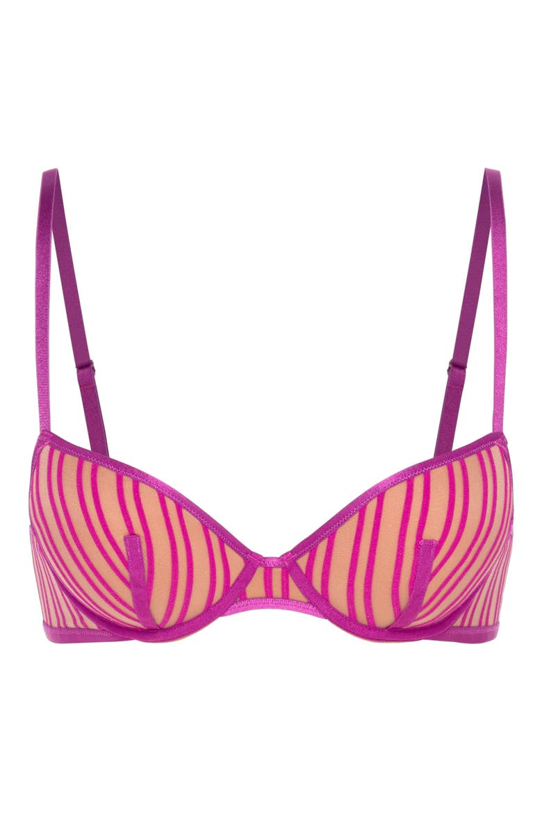 Strappy Hour Lightly Lined Semi-Demi Bra, Alternate, color, PURPLE FLEUR
