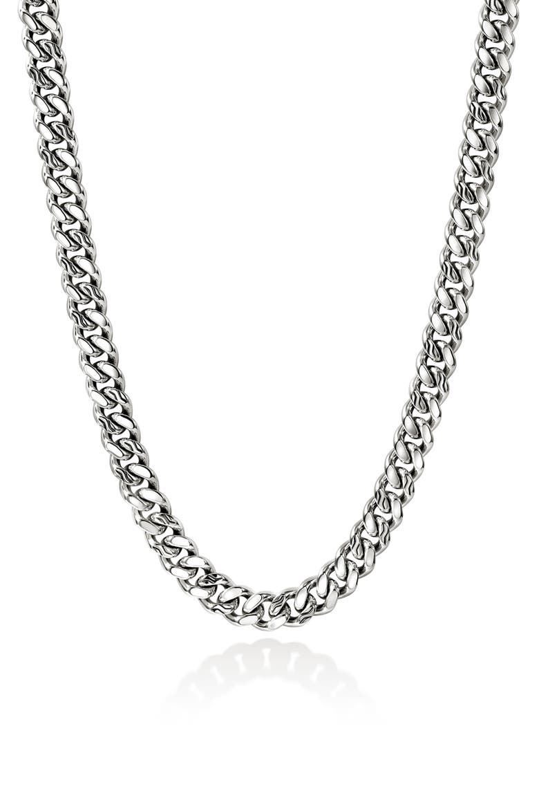 Curb Chain Necklace, 11mm, Main, color, STERLING SILVER