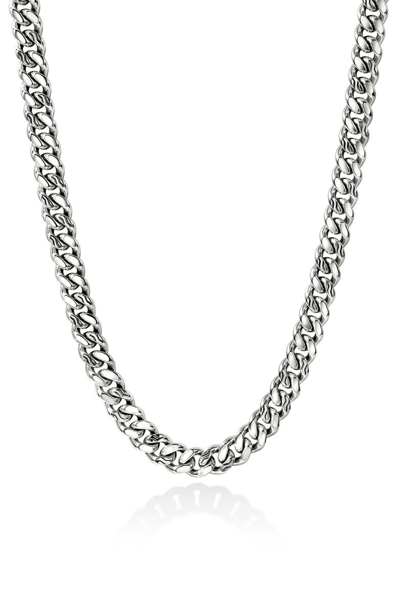 John Hardy Curb Chain Necklace, 11mm, Main, color, Sterling Silver