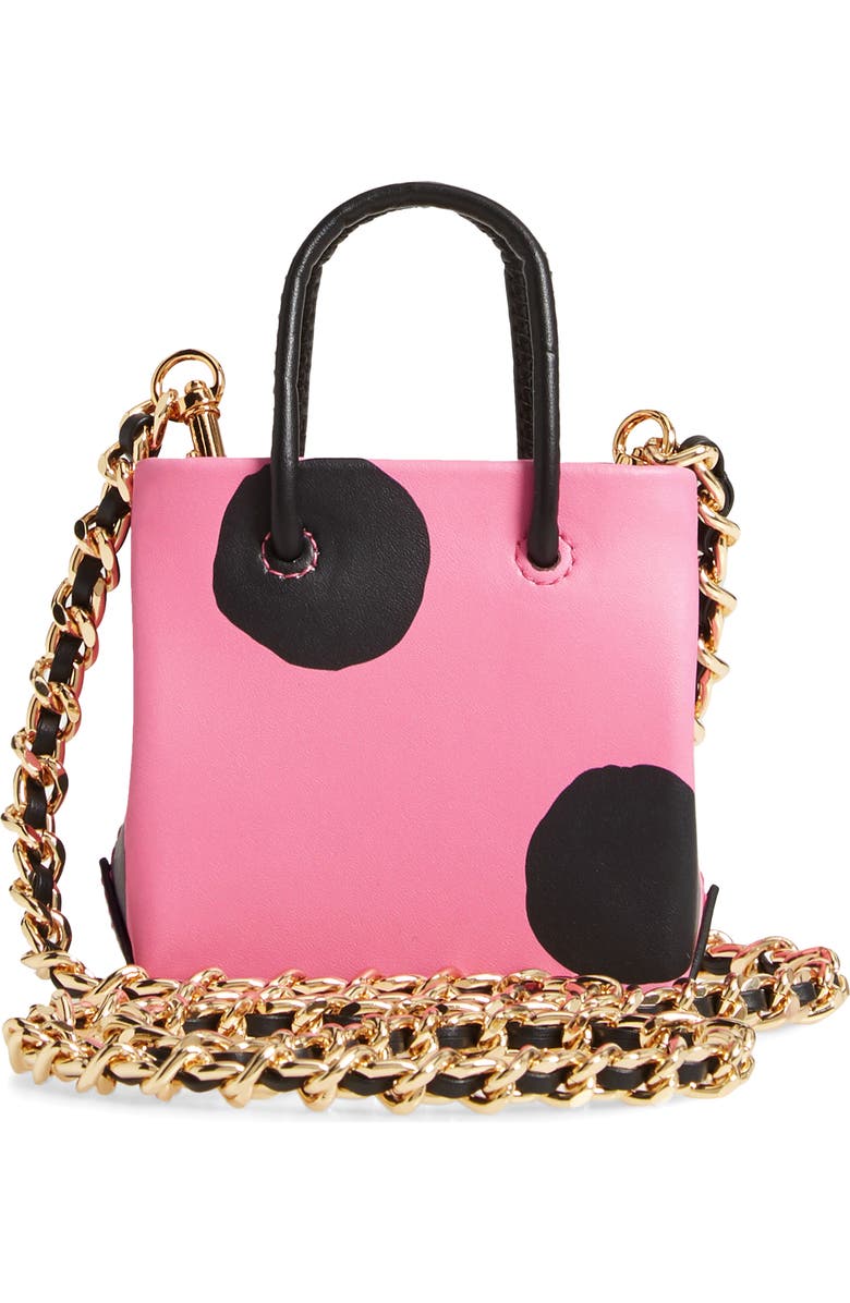 Moschino Mini Dot Leather Shopper Bag, Alternate, color,