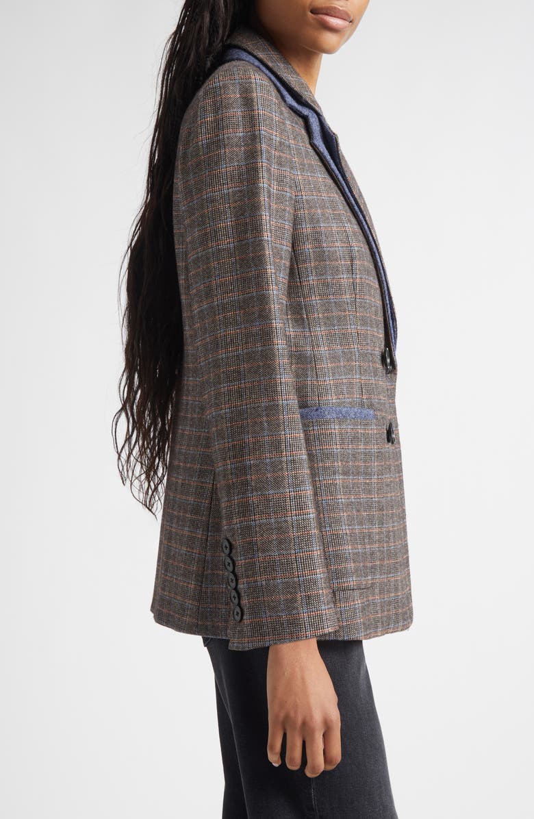 Veronica Beard Hedi Plaid Dickey Jacket, Alternate, color, Charcoal Multi