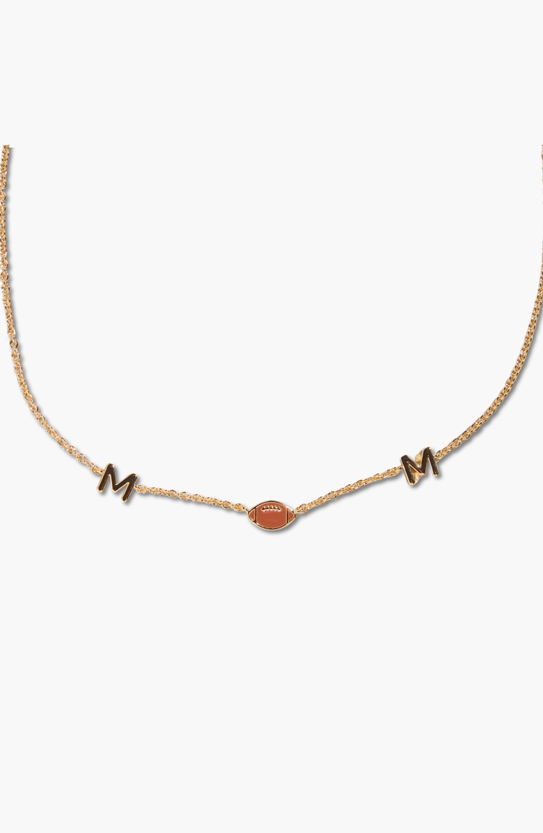 Nickel & Suede Football Mom Necklace, Alternate, color, Football