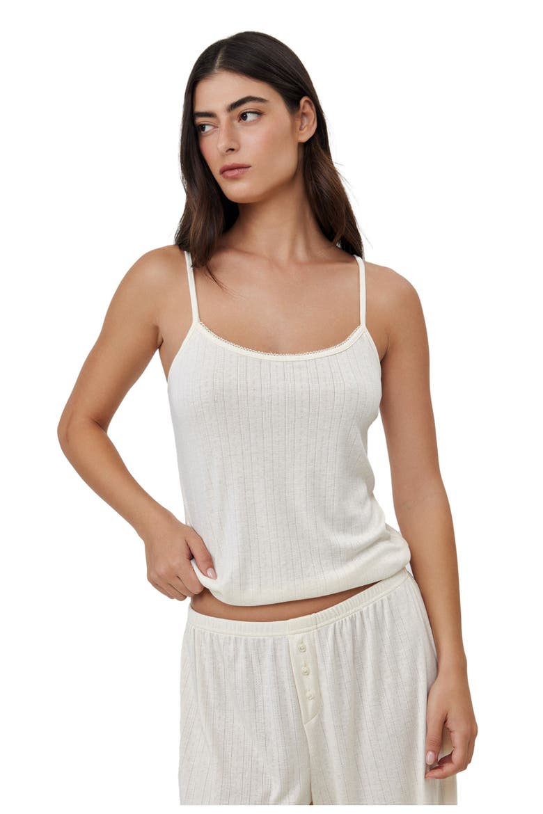 Daydream Pointelle Loungewear Tank Top, Main, color, Cream