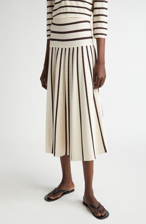 Stripe Midi Sweater Skirt (Regular & Petite)