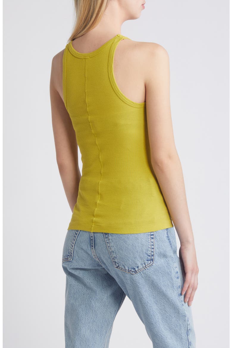 Rib Cotton Tank, Alternate, color, PEAR