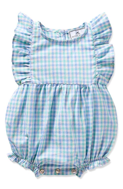 Petite Plume Ruffle Romper In White Multi