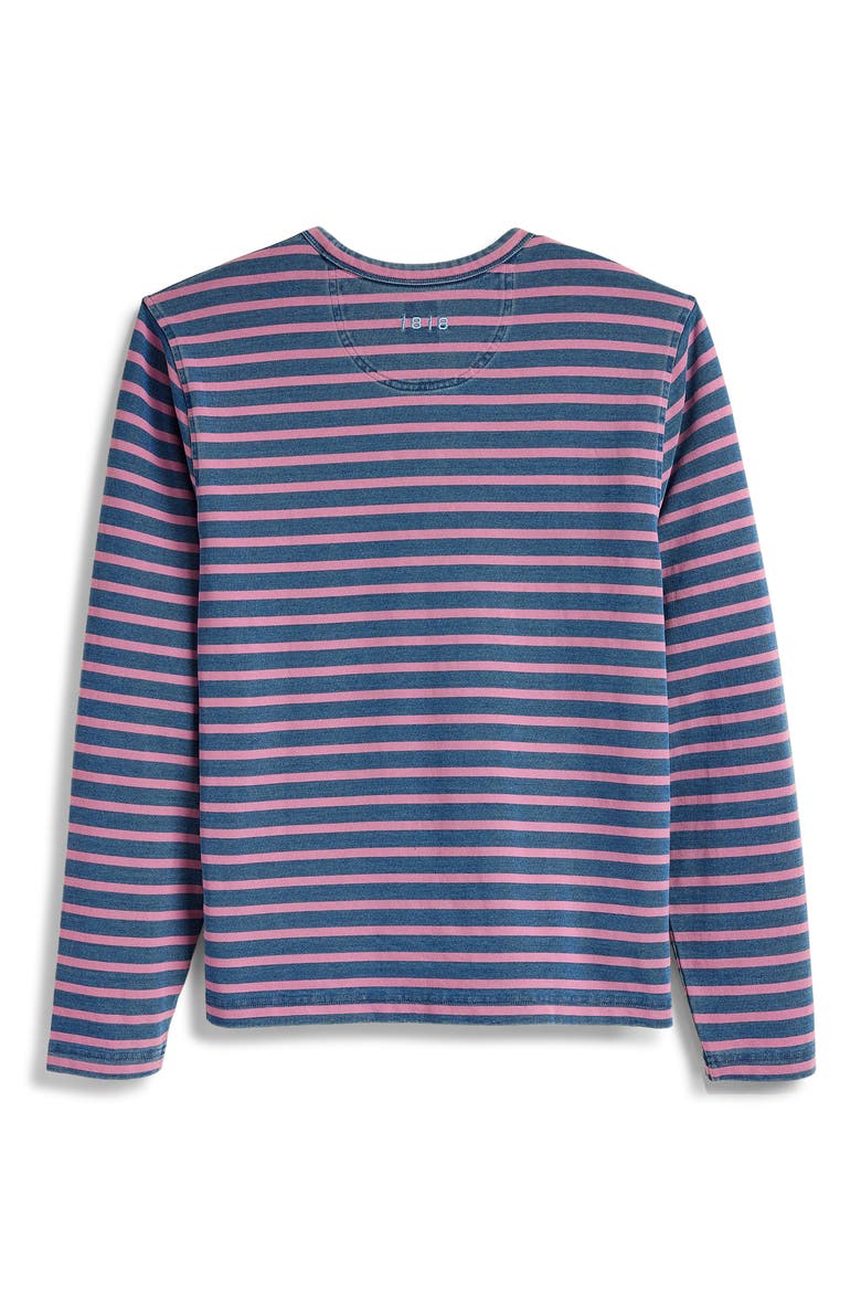 Mariner Stripe Long Sleeve Cotton T-Shirt, Alternate, color, INDIGO/ RED