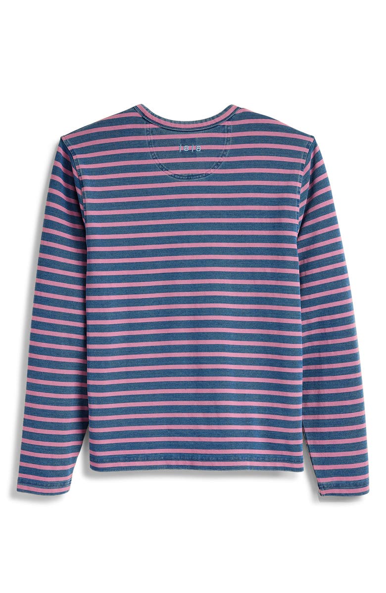 Brooks Brothers Mariner Stripe Long Sleeve Cotton T-Shirt, Alternate, color, Indigo/ Red