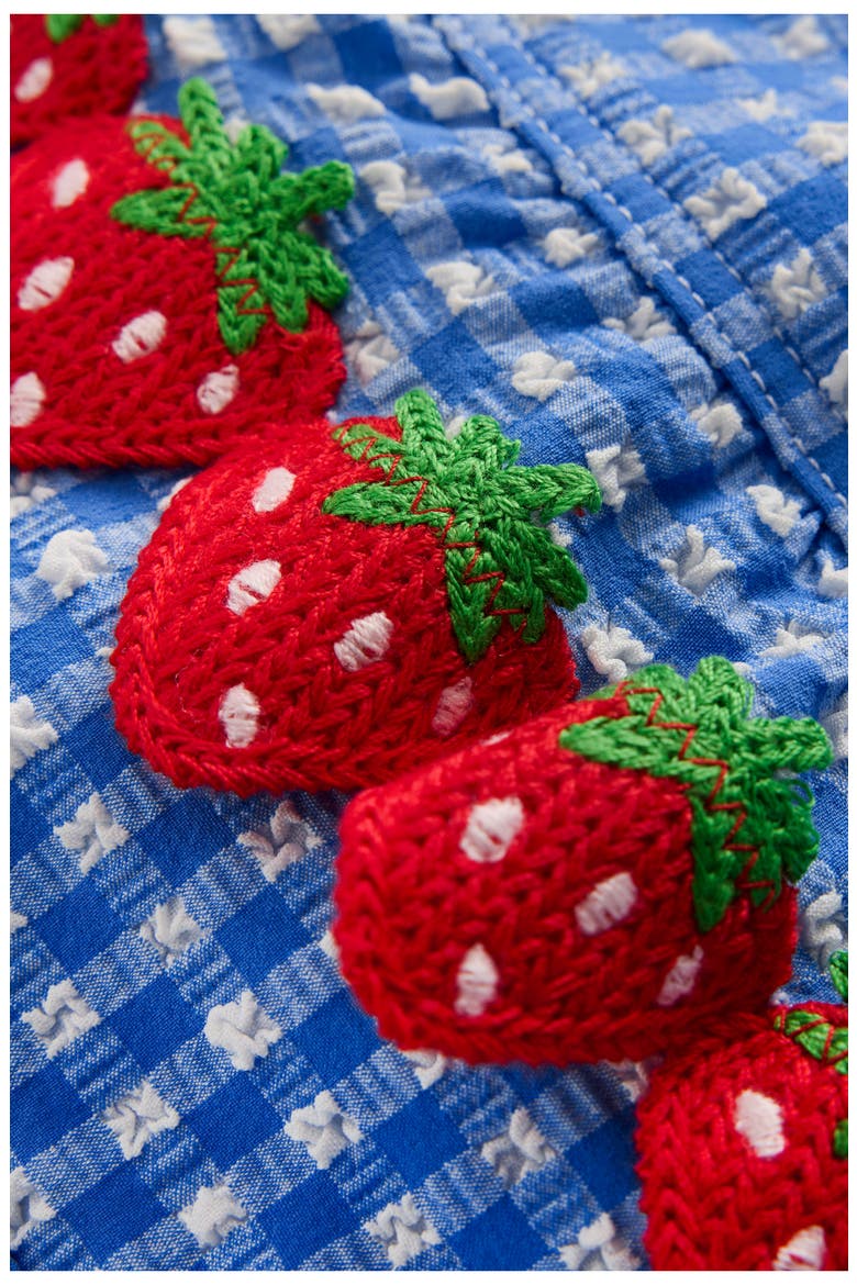Kids' Strawberry Appliqué Ruffle Seersucker UPF 50+ One-Piece Swimsuit, Alternate, color, GLACIER BLUE STRAWBERRY