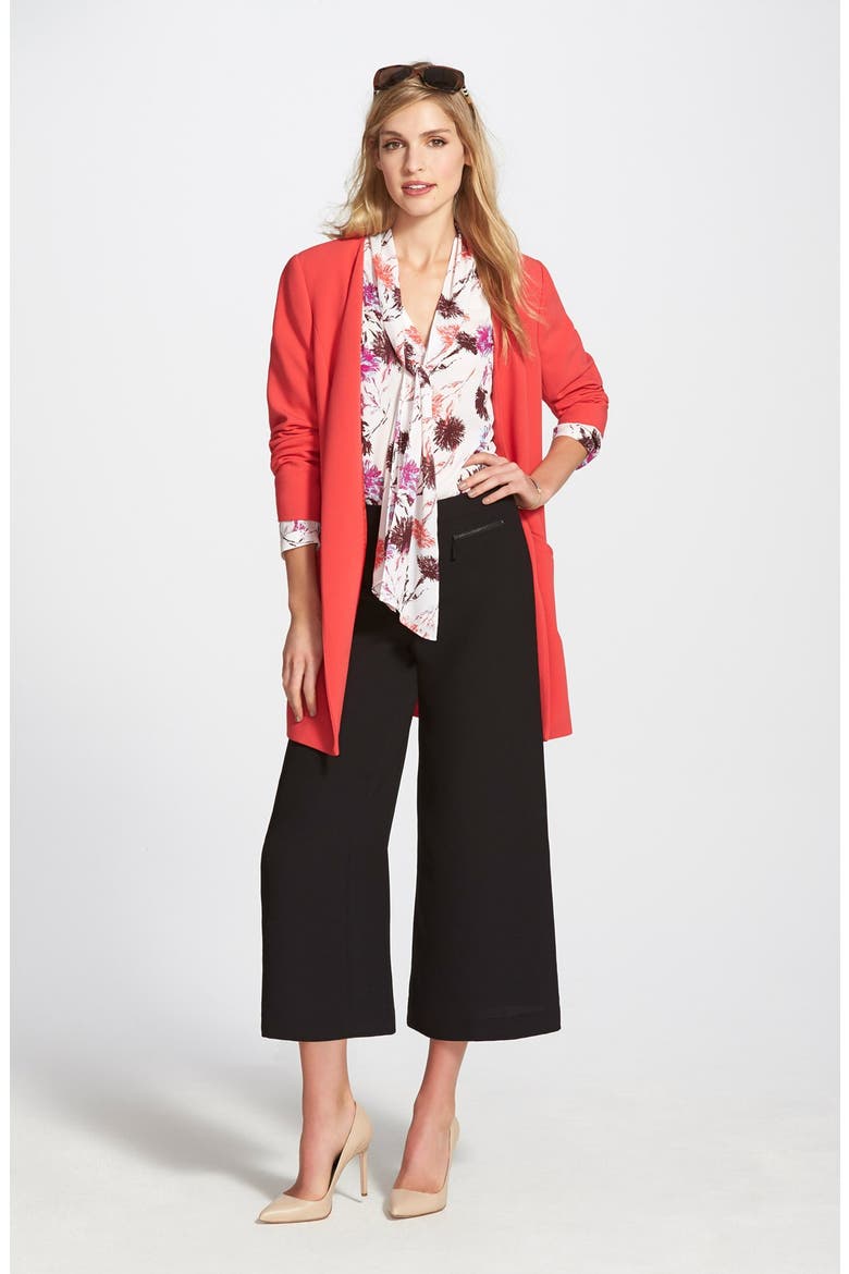 Open Front V-Neck Topper, Alternate, color, BLACK