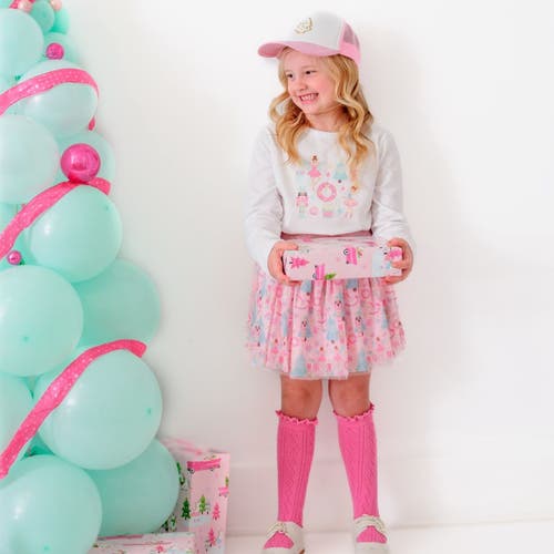 Sweet Wink Pastel Christmas Tree Patch Trucker Hat In Pink/white